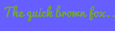 Image with Font Color 73A832 and Background Color 665EFF